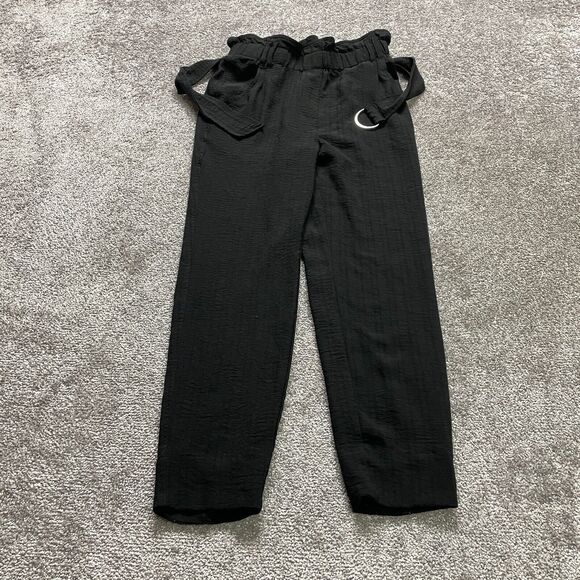 BCBGeneration Paperbag Pants womens XS Black Belted Polyester Ladies 28x25 - Picture 1 of 11